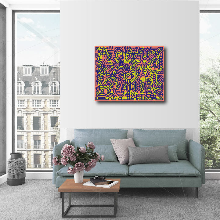 24 x 30" Canvas Print - "Blue Beats Yellow"