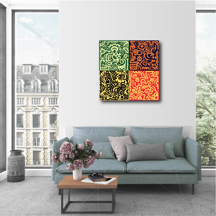 28 x 28" Canvas Print - "G.B.Y.R"