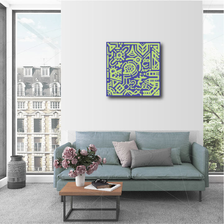 20 x 20" Canvas Print - "Green & Blue"