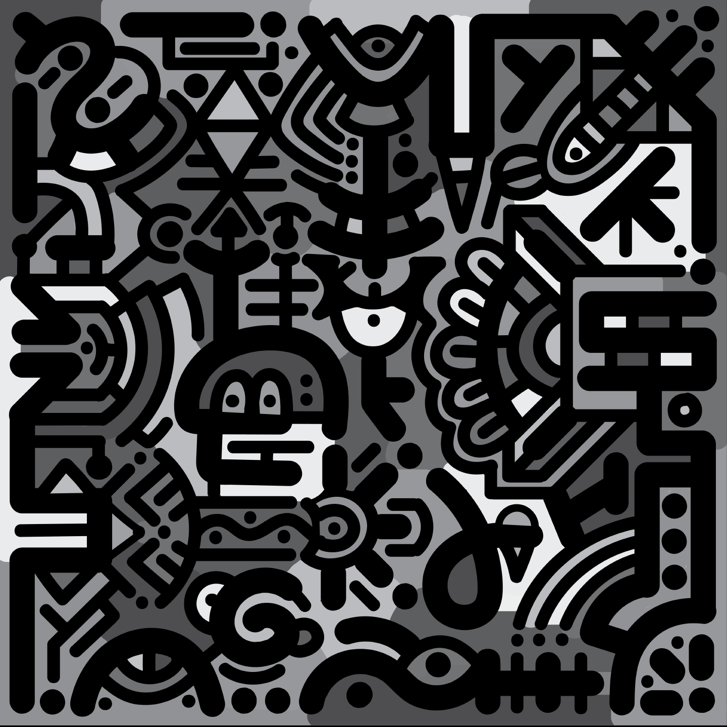 20 x 20" Canvas Print - "Grey"