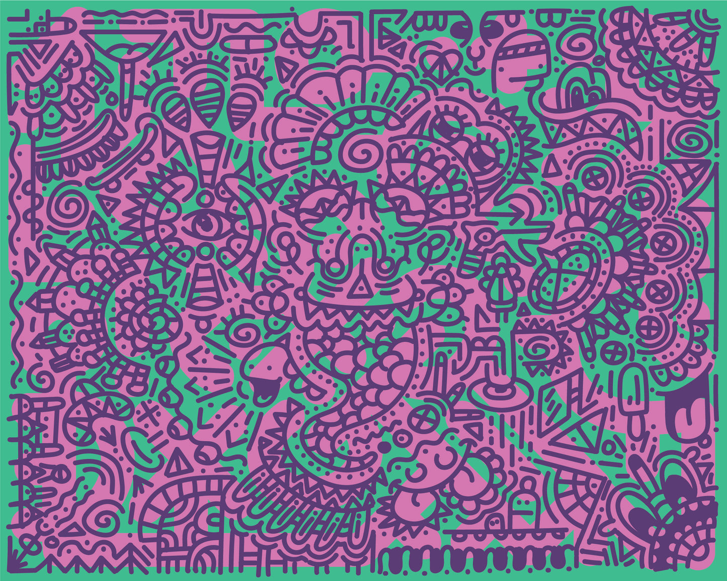 24 x 30" Canvas Print - "Purple Beats Pink"