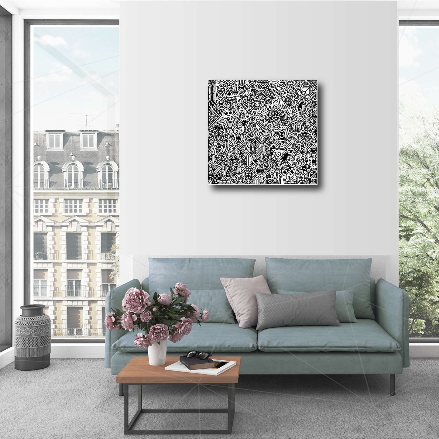 20 x 20" Canvas Print - "Busy"