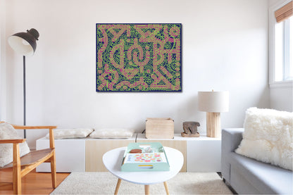 24 x 30" Canvas Print - "Green Beats Purple"