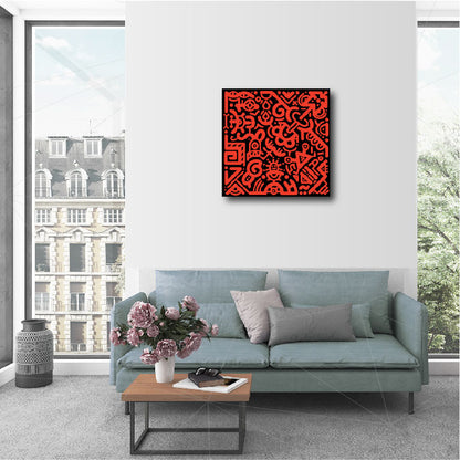 20 x 20" Canvas Print - "Orange & Black"