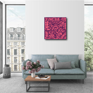 20 x 20" Canvas Print - "Pink & Purple"