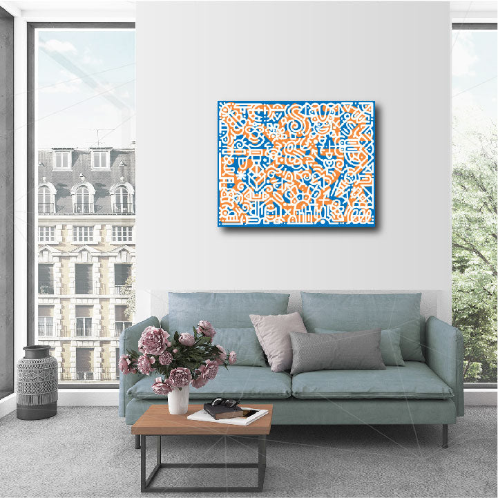 24 x 30" Canvas Print - "White Beats Orange"
