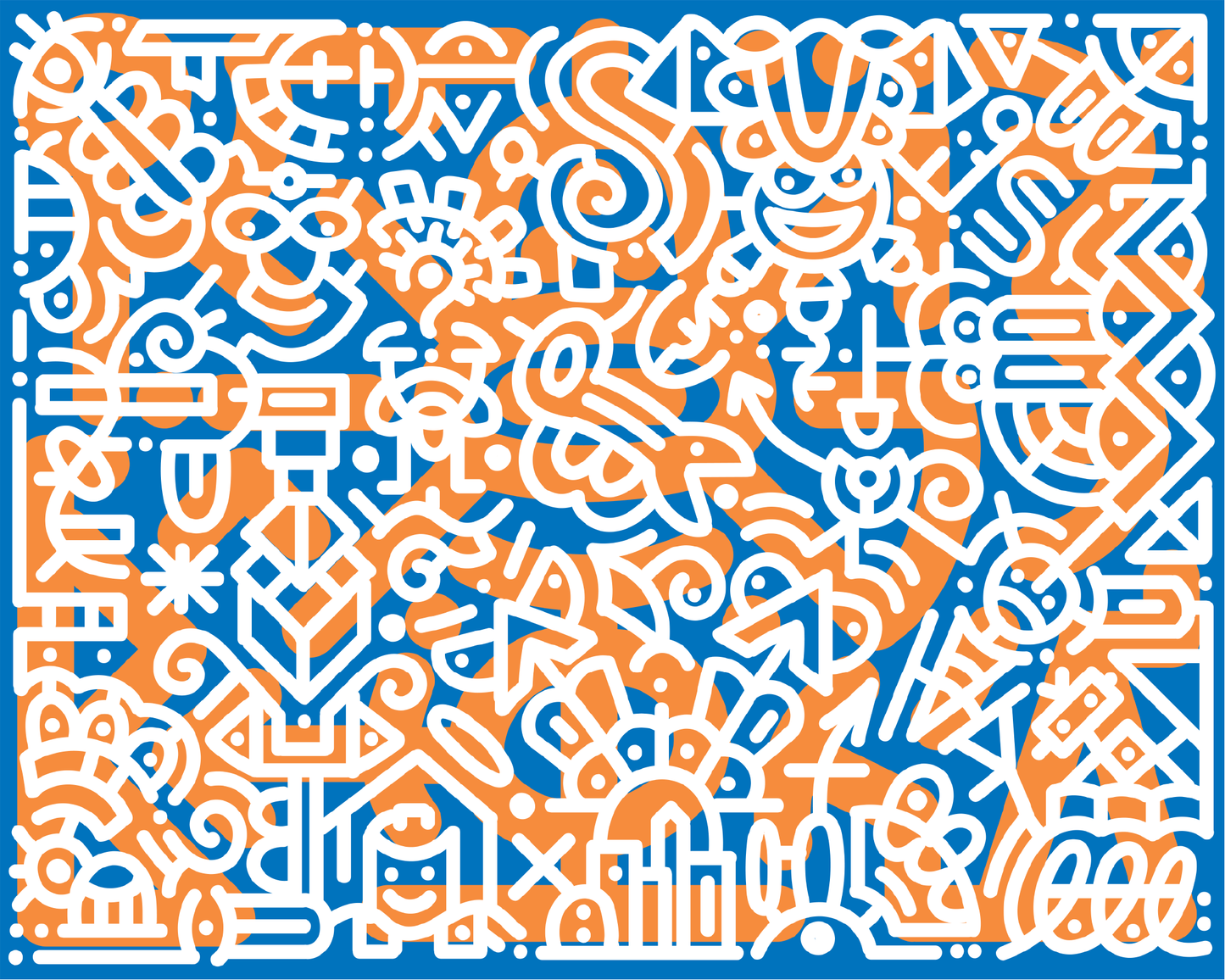 24 x 30" Canvas Print - "White Beats Orange"