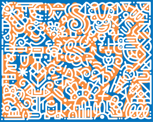 24 x 30" Canvas Print - "White Beats Orange"